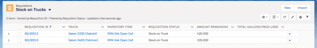 inventory tracking stock on trucks