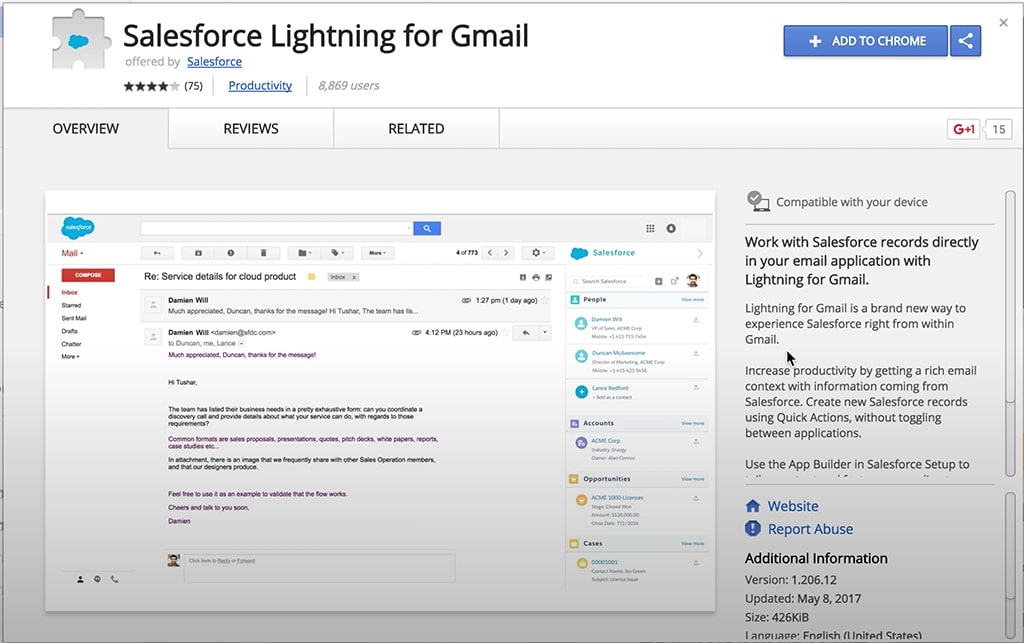 Lightning for Gmail Chrome Extension