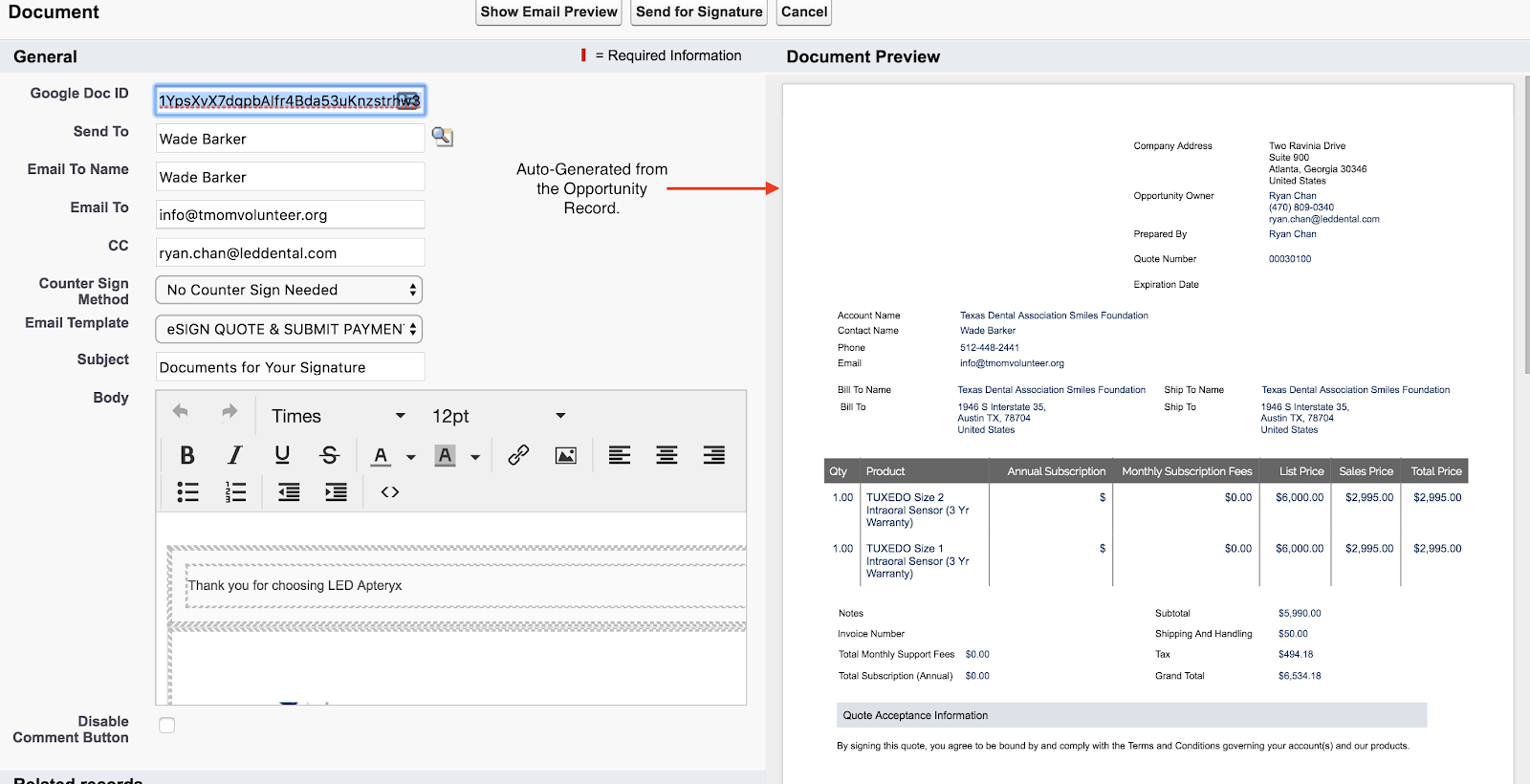 document-generation application A5 Documents