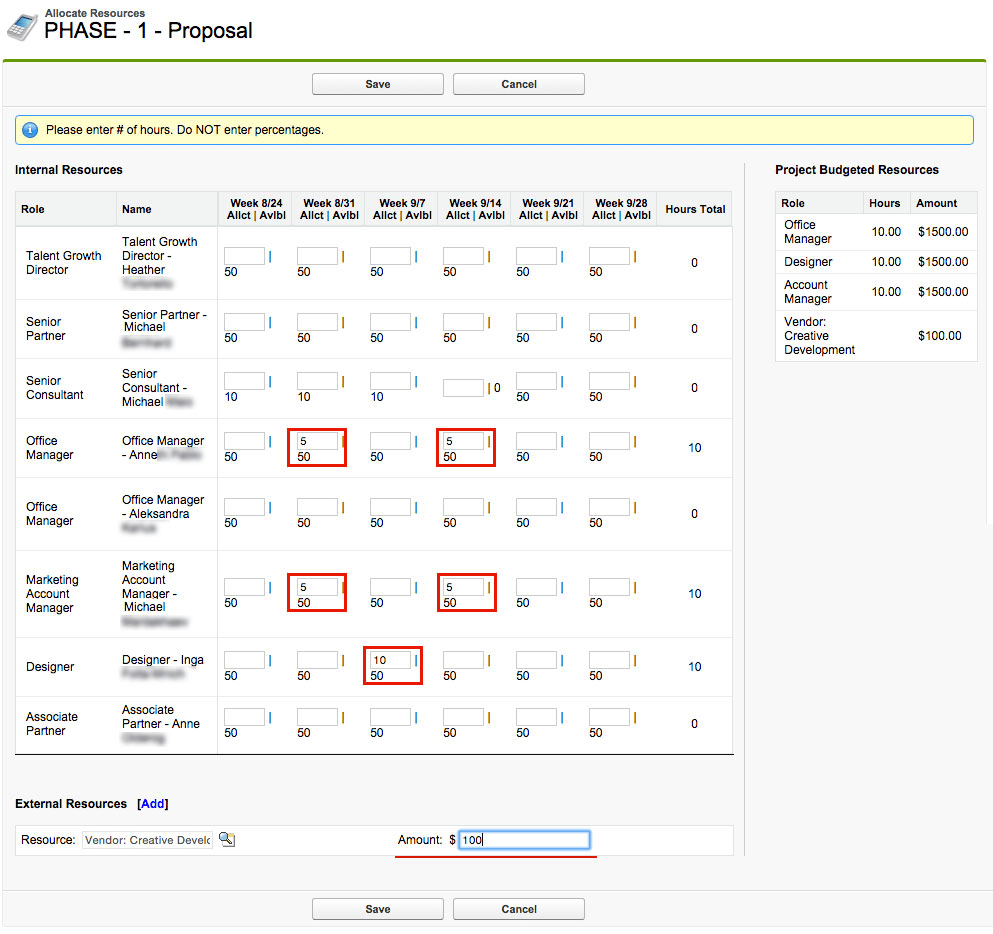 Project Management AllocatedResourses